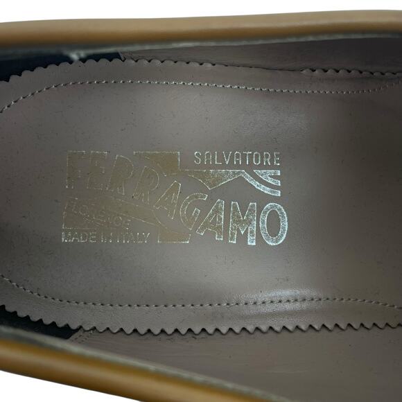 Salvatore Ferragamo Benson Burnished Side Buckle Leather Loafer Size 11E - Picture 11 of 13